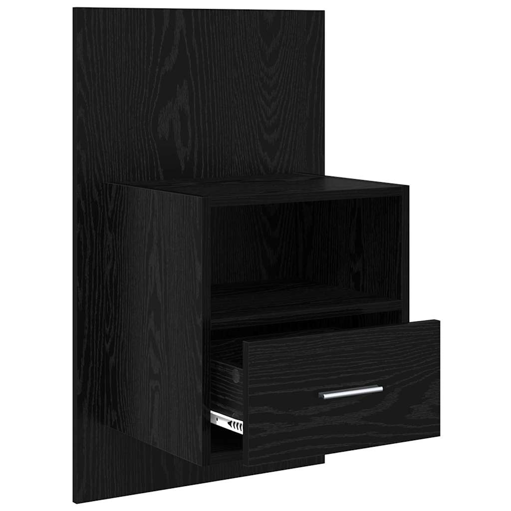 Bed Cabinet 2 pcs Black oak 48.5 x 32.5 x 80 cm Engineered wood